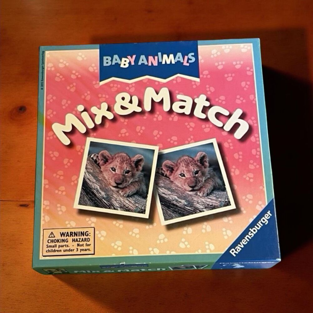 Ravensburger Baby Animal Mix & Match Card Game Memory COMPLETE